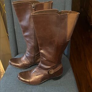 Clarks Dark Brown Over the Knee Boots